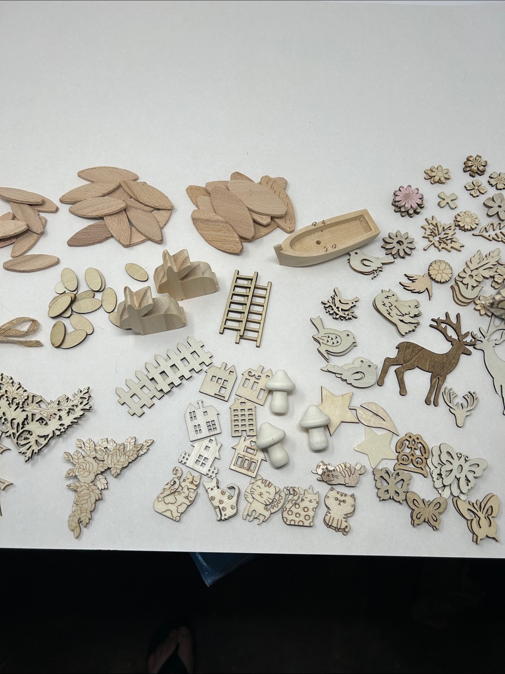 Unbranded Natural Wood Craft Shapes - Assorted Beige Pieces